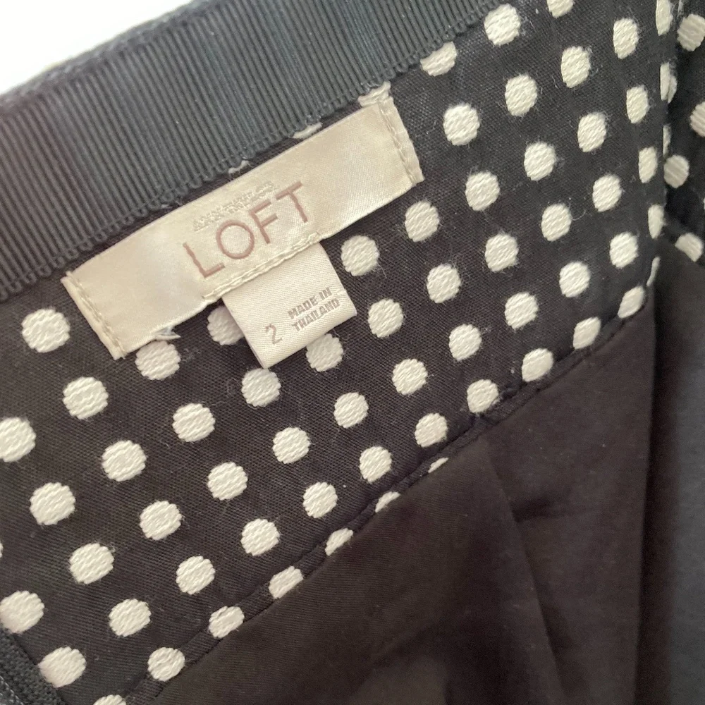 LOFT polka dot‎ Black & White skirt, Size 2